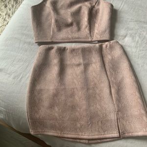 Pink Snakeskin Mini + Crop Set